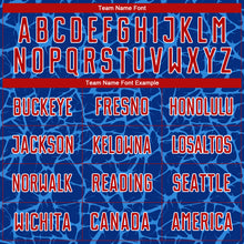 Load image into Gallery viewer, Custom Royal Red-Powder Blue Abstract Network Splash Sublimation Soccer Uniform Jersey