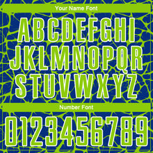 Load image into Gallery viewer, Custom Royal Neon Green-White Abstract Network Splash Sublimation Soccer Uniform Jersey