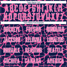 Load image into Gallery viewer, Custom Navy Pink-White Abstract Network Splash Sublimation Soccer Uniform Jersey