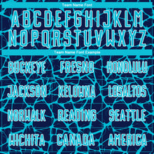 Load image into Gallery viewer, Custom Navy Lakes Blue-White Abstract Network Splash Sublimation Soccer Uniform Jersey