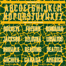 Load image into Gallery viewer, Custom Green Gold-White Abstract Network Splash Sublimation Soccer Uniform Jersey