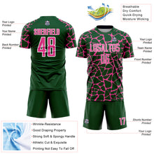Load image into Gallery viewer, Custom Green Pink-White Abstract Network Splash Sublimation Soccer Uniform Jersey