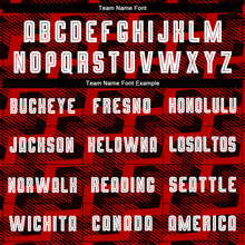 Load image into Gallery viewer, Custom Black White-Red Line Sublimation Soccer Uniform Jersey