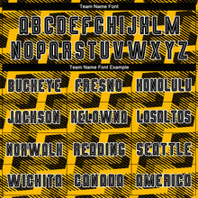 Load image into Gallery viewer, Custom Black Gold-White Line Sublimation Soccer Uniform Jersey