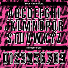 Load image into Gallery viewer, Custom Black Pink-White Line Sublimation Soccer Uniform Jersey