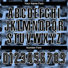 Load image into Gallery viewer, Custom Black Light Blue-White Line Sublimation Soccer Uniform Jersey