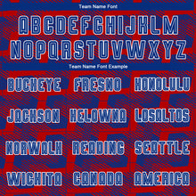 Load image into Gallery viewer, Custom Red Royal-White Line Sublimation Soccer Uniform Jersey