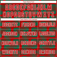 Load image into Gallery viewer, Custom Red Kelly Green-White Line Sublimation Soccer Uniform Jersey