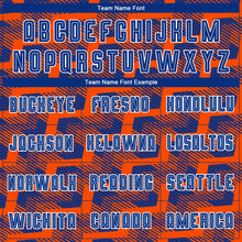 Load image into Gallery viewer, Custom Royal Orange-White Line Sublimation Soccer Uniform Jersey