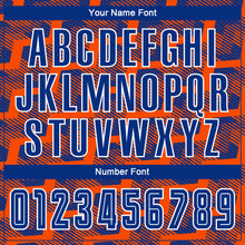 Load image into Gallery viewer, Custom Royal Orange-White Line Sublimation Soccer Uniform Jersey