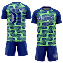 Load image into Gallery viewer, Custom Royal Pea Green-White Line Sublimation Soccer Uniform Jersey