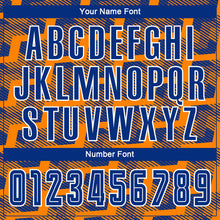 Load image into Gallery viewer, Custom Royal Bay Orange-White Line Sublimation Soccer Uniform Jersey