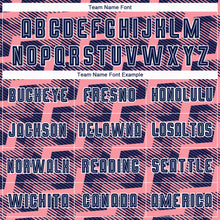 Load image into Gallery viewer, Custom Navy Medium Pink-White Line Sublimation Soccer Uniform Jersey