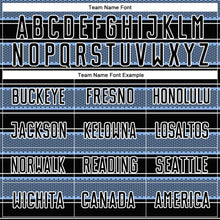 Load image into Gallery viewer, Custom Black Light Blue-White Geometric Shapes And Line Sublimation Soccer Uniform Jersey