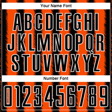 Load image into Gallery viewer, Custom Black Orange-White Line Sublimation Soccer Uniform Jersey