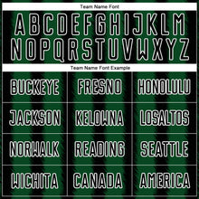 Load image into Gallery viewer, Custom Black Green-White Line Sublimation Soccer Uniform Jersey