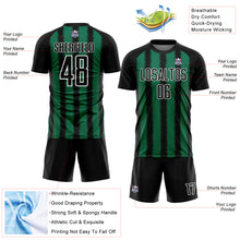 Load image into Gallery viewer, Custom Black Kelly Green-White Line Sublimation Soccer Uniform Jersey