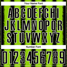 Load image into Gallery viewer, Custom Black Neon Green-White Line Sublimation Soccer Uniform Jersey