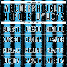 Load image into Gallery viewer, Custom Black Sky Blue-White Line Sublimation Soccer Uniform Jersey