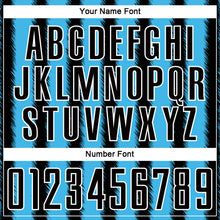 Load image into Gallery viewer, Custom Black Sky Blue-White Line Sublimation Soccer Uniform Jersey