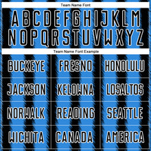 Load image into Gallery viewer, Custom Black Powder Blue-White Line Sublimation Soccer Uniform Jersey