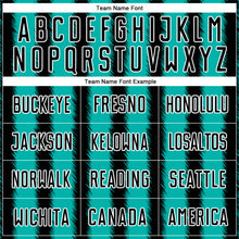 Load image into Gallery viewer, Custom Black Aqua-White Line Sublimation Soccer Uniform Jersey