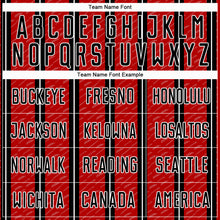 Load image into Gallery viewer, Custom Black Red-White Line Sublimation Soccer Uniform Jersey