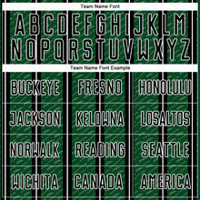 Load image into Gallery viewer, Custom Black Green-White Line Sublimation Soccer Uniform Jersey