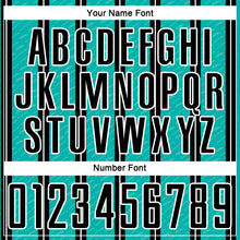 Load image into Gallery viewer, Custom Black Aqua-White Line Sublimation Soccer Uniform Jersey