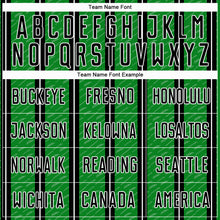 Load image into Gallery viewer, Custom Black Grass Green-White Line Sublimation Soccer Uniform Jersey