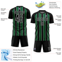 Load image into Gallery viewer, Custom Black Kelly Green-White Line Sublimation Soccer Uniform Jersey