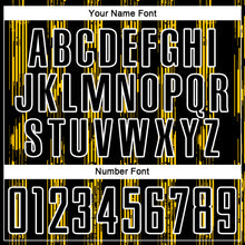 Load image into Gallery viewer, Custom Black Yellow-White Line Sublimation Soccer Uniform Jersey