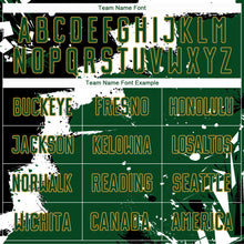 Load image into Gallery viewer, Custom Black Green-Old Gold Spalsh Sublimation Soccer Uniform Jersey