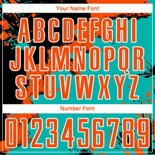 Load image into Gallery viewer, Custom Black Orange-Aqua Spalsh Sublimation Soccer Uniform Jersey