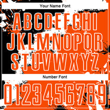 Load image into Gallery viewer, Custom Black Orange-White Spalsh Sublimation Soccer Uniform Jersey