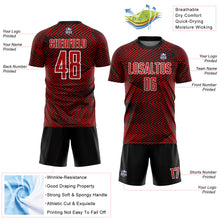 Load image into Gallery viewer, Custom Red Black-White Line Sublimation Soccer Uniform Jersey