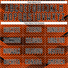 Load image into Gallery viewer, Custom Orange Black-White Line Sublimation Soccer Uniform Jersey