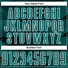 Load image into Gallery viewer, Custom Teal Black-White Line Sublimation Soccer Uniform Jersey