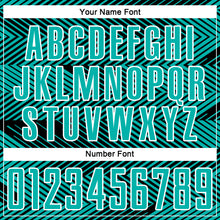 Load image into Gallery viewer, Custom Aqua Black-White Line Sublimation Soccer Uniform Jersey