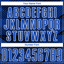 Load image into Gallery viewer, Custom Thunder Blue Black-White Line Sublimation Soccer Uniform Jersey