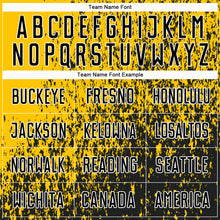 Load image into Gallery viewer, Custom Yellow Black-White Abstract Fragment Art Sublimation Soccer Uniform Jersey