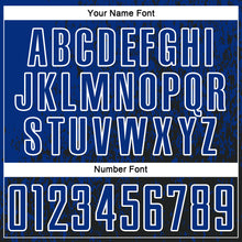 Load image into Gallery viewer, Custom Royal Black-White Abstract Fragment Art Sublimation Soccer Uniform Jersey