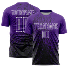 Load image into Gallery viewer, Custom Purple Black-White Abstract Fragment Art Sublimation Soccer Uniform Jersey