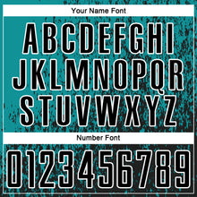 Load image into Gallery viewer, Custom Teal Black-White Abstract Fragment Art Sublimation Soccer Uniform Jersey