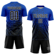 Load image into Gallery viewer, Custom Thunder Blue Black-White Abstract Fragment Art Sublimation Soccer Uniform Jersey