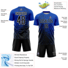Load image into Gallery viewer, Custom Thunder Blue Black-White Abstract Fragment Art Sublimation Soccer Uniform Jersey