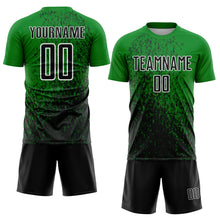 Load image into Gallery viewer, Custom Grass Green Black-White Abstract Fragment Art Sublimation Soccer Uniform Jersey