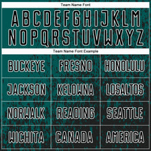 Load image into Gallery viewer, Custom Midnight Green Black-White Abstract Fragment Art Sublimation Soccer Uniform Jersey