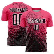 Load image into Gallery viewer, Custom Neon Pink Black-White Abstract Fragment Art Sublimation Soccer Uniform Jersey