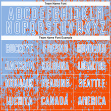 Load image into Gallery viewer, Custom Light Blue Orange-White Abstract Fragment Art Sublimation Soccer Uniform Jersey